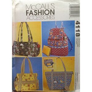 Vintage McCalls Fashion Accessories Handbag Sewing Pattern 4118
